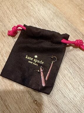Kate Spade Shine On Pave Linear Drop Gold Earrings